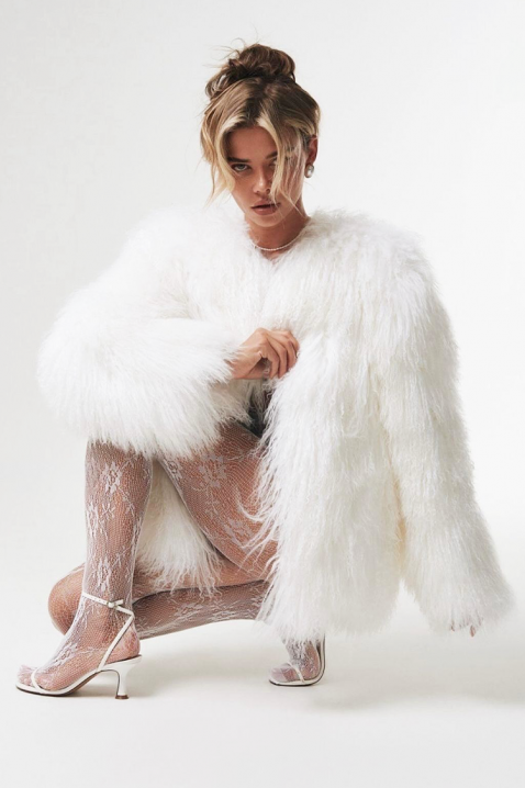 Παλτό LOLENSIA WHITE, Χρώμα: άσπρο, IVET.EU - Εκπτώσεις έως -80%