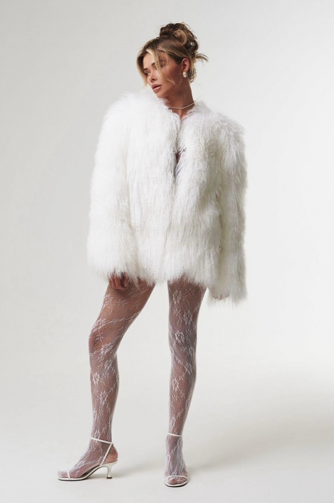 Παλτό LOLENSIA WHITE, Χρώμα: άσπρο, IVET.EU - Εκπτώσεις έως -80%