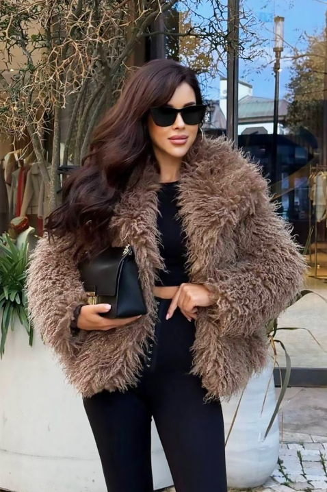 Παλτό LOLENSIA BROWN, Χρώμα: καφέ, IVET.EU - Εκπτώσεις έως -80%