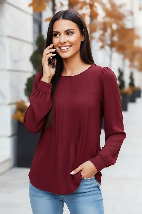 Γυναικεία μπλούζα TOVILDA BORDO, Χρώμα: μπορντό, IVET.EU - Εκπτώσεις έως -80%