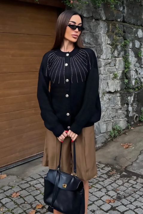 Ζακέτα KRODELSA BLACK, Χρώμα: μαύρο, IVET.EU - Εκπτώσεις έως -80%