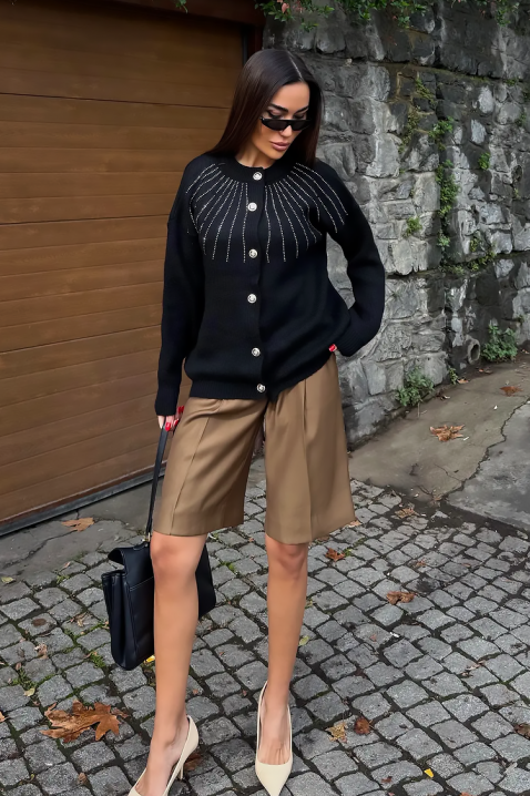 Ζακέτα KRODELSA BLACK, Χρώμα: μαύρο, IVET.EU - Εκπτώσεις έως -80%