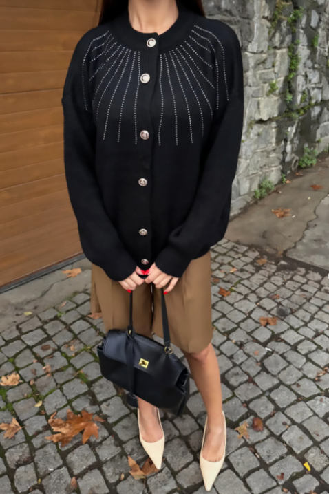 Ζακέτα KRODELSA BLACK, Χρώμα: μαύρο, IVET.EU - Εκπτώσεις έως -80%