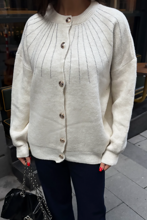 Ζακέτα KRODELSA ECRU, Χρώμα: εκρού, IVET.EU - Εκπτώσεις έως -80%