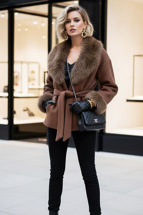 Παλτό ZARKENZA BROWN, Χρώμα: καφέ, IVET.EU - Εκπτώσεις έως -80%