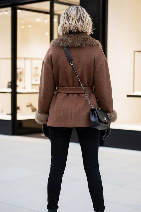 Παλτό ZARKENZA BROWN, Χρώμα: καφέ, IVET.EU - Εκπτώσεις έως -80%