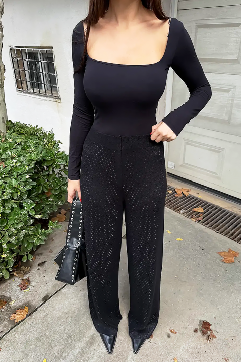 Παντελόνι DAVERDA BLACK, Χρώμα: μαύρο, IVET.EU - Εκπτώσεις έως -80%