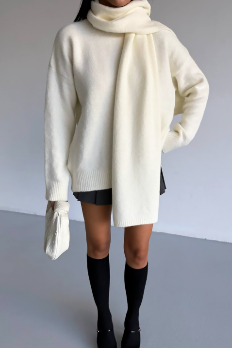 Πουλόβερ ERTILODA ECRU, Χρώμα: εκρού, IVET.EU - Εκπτώσεις έως -80%