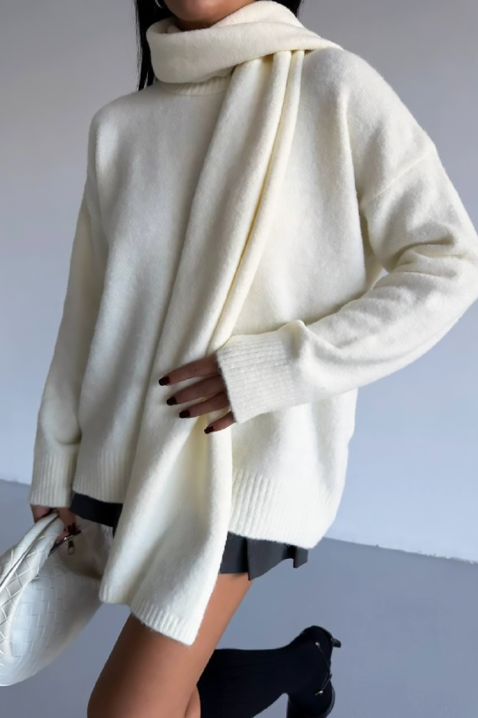 Πουλόβερ ERTILODA ECRU, Χρώμα: εκρού, IVET.EU - Εκπτώσεις έως -80%