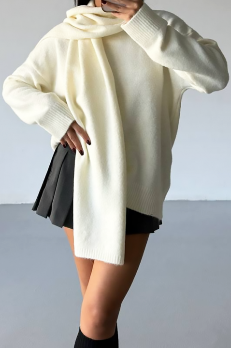 Πουλόβερ ERTILODA ECRU, Χρώμα: εκρού, IVET.EU - Εκπτώσεις έως -80%