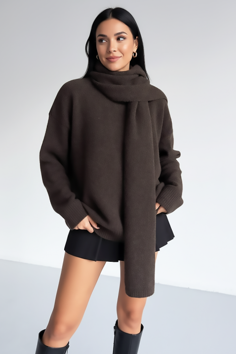 Πουλόβερ ERTILODA BROWN, Χρώμα: καφέ, IVET.EU - Εκπτώσεις έως -80%