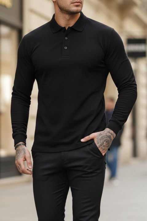 Ανδρική μπλούζα LEROJO BLACK, Χρώμα: μαύρο, IVET.EU - Εκπτώσεις έως -80%