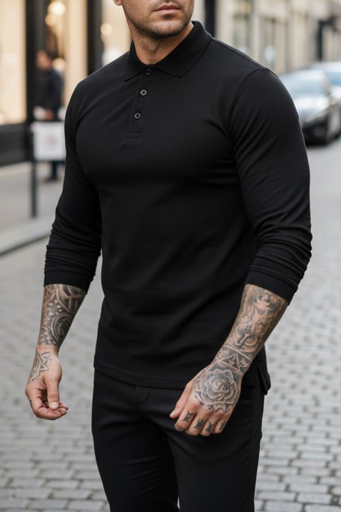 Ανδρική μπλούζα LEROJO BLACK, Χρώμα: μαύρο, IVET.EU - Εκπτώσεις έως -80%