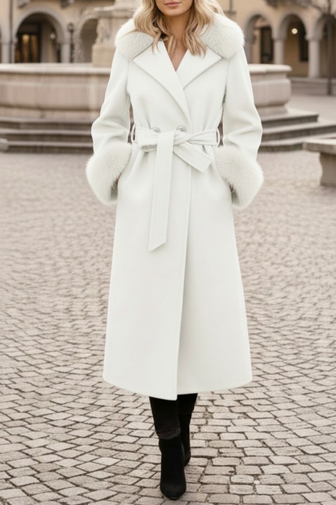 Παλτό LUXINDA WHITE, Χρώμα: άσπρο, IVET.EU - Εκπτώσεις έως -80%