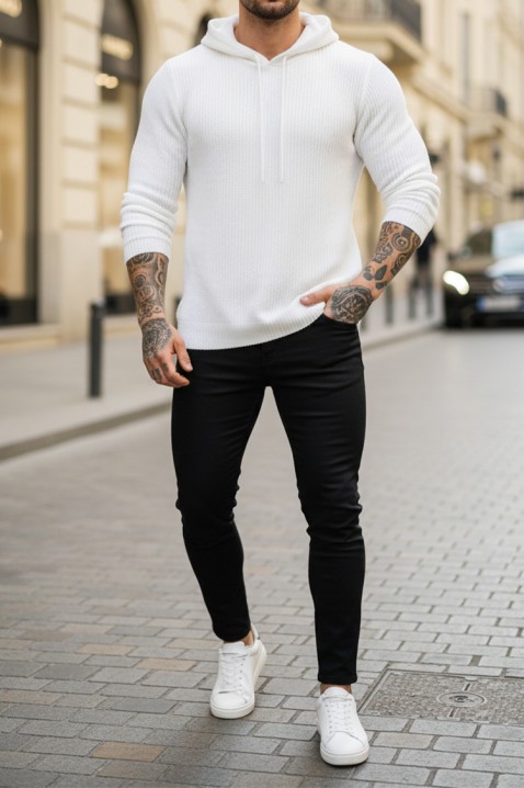 Ανδρικό πουλόβερ JEROLDO WHITE, Χρώμα: άσπρο, IVET.EU - Εκπτώσεις έως -80%