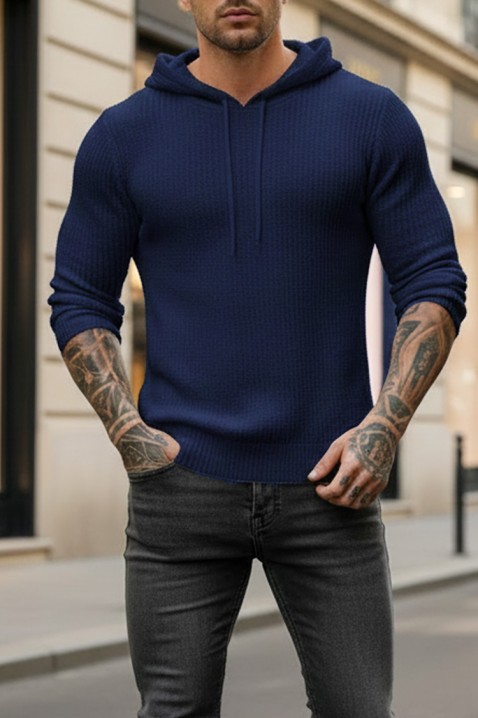 Ανδρικό πουλόβερ JEROLDO NAVY, Χρώμα: σκούρο μπλε, IVET.EU - Εκπτώσεις έως -80%