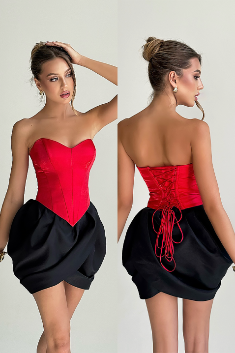 Φόρεμα POMBELDA, Χρώμα: μαύρο και κόκκινο, IVET.EU - Εκπτώσεις έως -80%