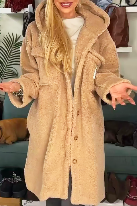 Παλτό PREVILZA, Χρώμα: μπεζ, IVET.EU - Εκπτώσεις έως -80%