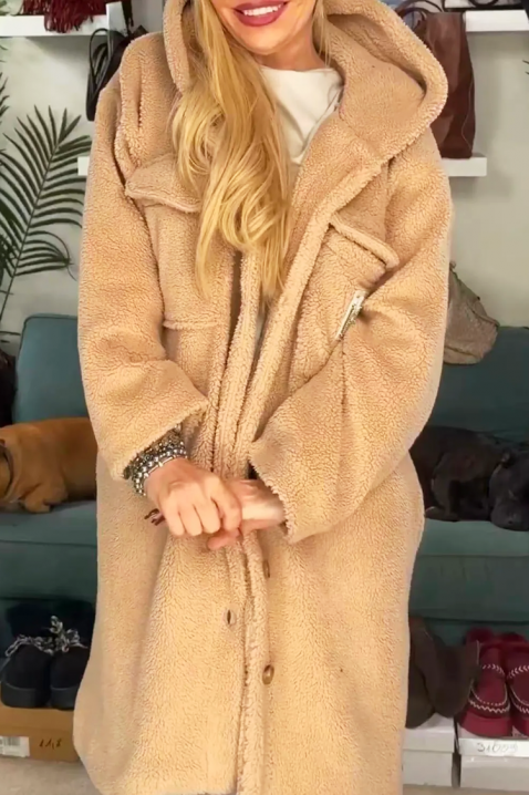 Παλτό PREVILZA, Χρώμα: μπεζ, IVET.EU - Εκπτώσεις έως -80%