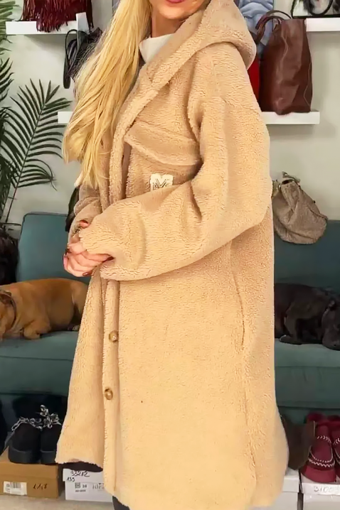 Παλτό PREVILZA, Χρώμα: μπεζ, IVET.EU - Εκπτώσεις έως -80%