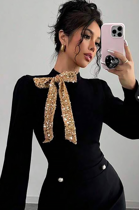 Φόρεμα PANDONA BLACK, Χρώμα: μαύρο, IVET.EU - Εκπτώσεις έως -80%