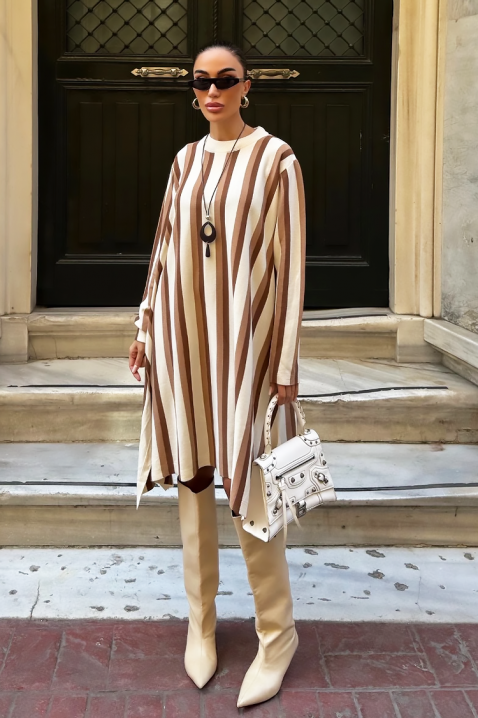 Φόρεμα MIMONDA BEIGE, Χρώμα: μπεζ, IVET.EU - Εκπτώσεις έως -80%