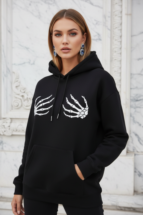 Φούτερ SKELETINA, Χρώμα: μαύρο, IVET.EU - Εκπτώσεις έως -80%