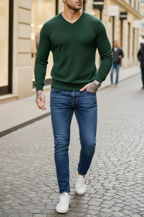 Ανδρικό πουλόβερ MARKAN GREEN, Χρώμα: πράσινο, IVET.EU - Εκπτώσεις έως -80%