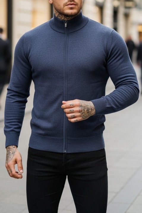 Ανδρική ζακέτα KAROLDI NAVY, Χρώμα: σκούρο μπλε, IVET.EU - Εκπτώσεις έως -80%