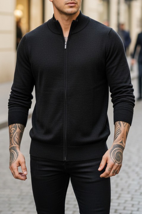 Ανδρική ζακέτα KAROLDI BLACK, Χρώμα: μαύρο, IVET.EU - Εκπτώσεις έως -80%