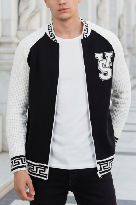 Ανδρική ζακέτα KREFOZ BLACK, Χρώμα: μαύρο, IVET.EU - Εκπτώσεις έως -80%