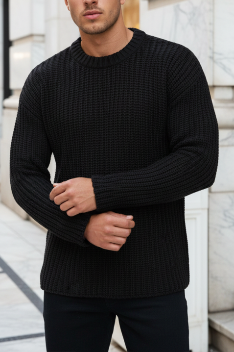 Ανδρικό πουλόβερ ROGERO, Χρώμα: μαύρο, IVET.EU - Εκπτώσεις έως -80%