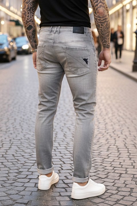 Ανδρικό τζιν KARLODO GREY, Χρώμα: γκρι, IVET.EU - Εκπτώσεις έως -80%