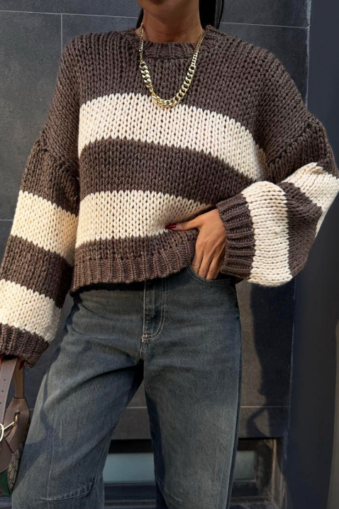 Πουλόβερ LARDENZA BROWN, Χρώμα: καφέ, IVET.EU - Εκπτώσεις έως -80%