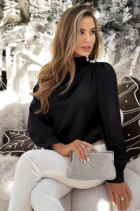 Γυναικεία μπλούζα NERLENZA BLACK, Χρώμα: μαύρο, IVET.EU - Εκπτώσεις έως -80%