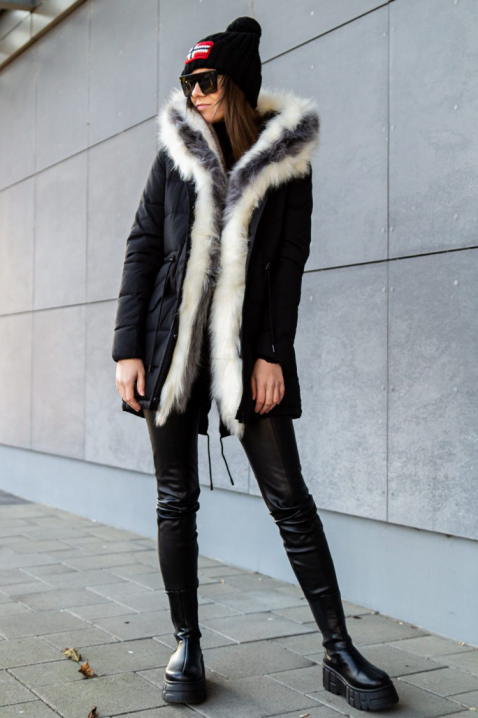 Μπουφάν DJEZINDRA BLACK, Χρώμα: μαύρο, IVET.EU - Εκπτώσεις έως -80%