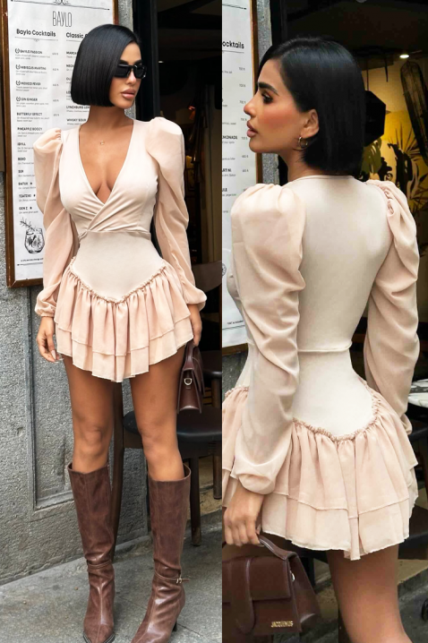 Φόρεμα ARABIONA BEIGE, Χρώμα: μπεζ, IVET.EU - Εκπτώσεις έως -80%