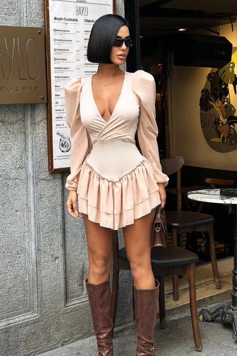 Φόρεμα ARABIONA BEIGE, Χρώμα: μπεζ, IVET.EU - Εκπτώσεις έως -80%