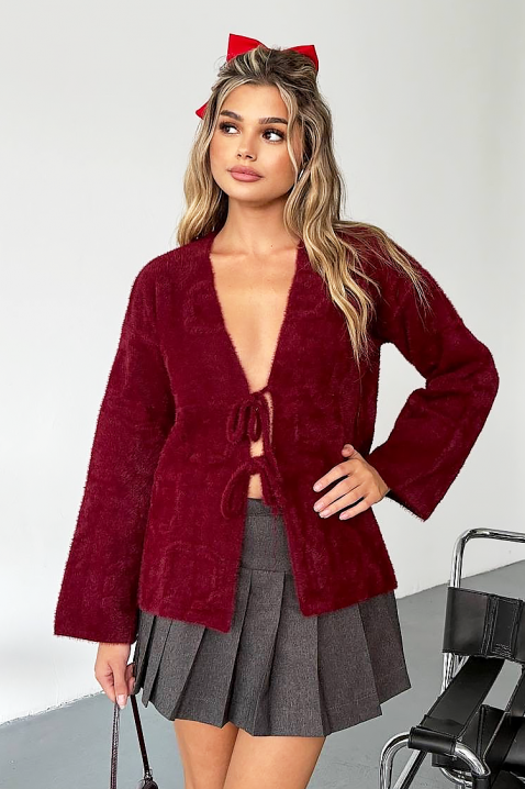 Ζακέτα PLAVINZA, Χρώμα: μπορντό, IVET.EU - Εκπτώσεις έως -80%