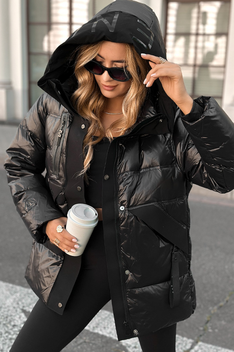 Μπουφάν TELIESA, Χρώμα: μαύρο, IVET.EU - Εκπτώσεις έως -80%