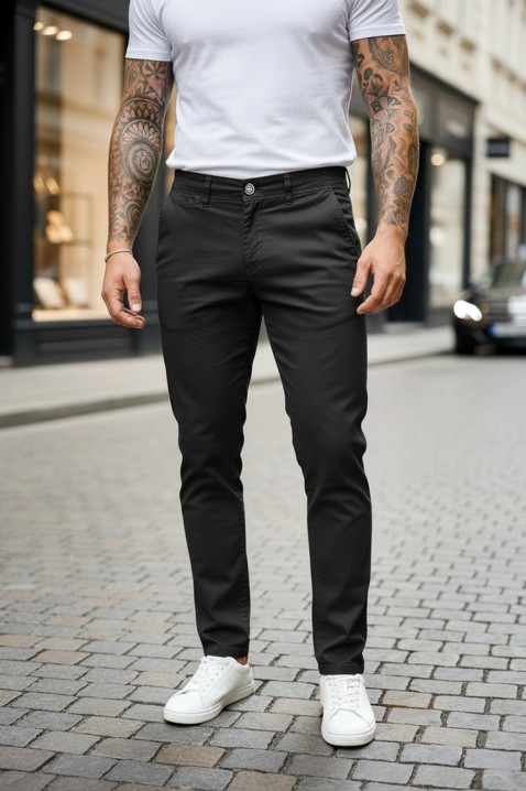 Ανδρικό παντελόνι TELRET BLACK, Χρώμα: μαύρο, IVET.EU - Εκπτώσεις έως -80%