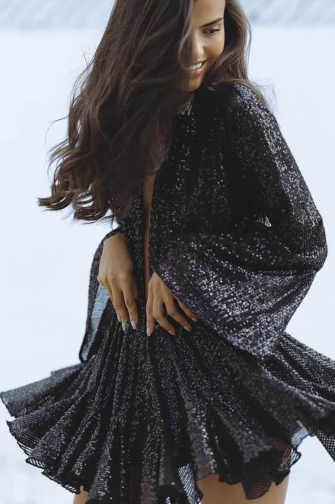 Φόρεμα EROTOLDA BLACK, Χρώμα: μαύρο, IVET.EU - Εκπτώσεις έως -80%