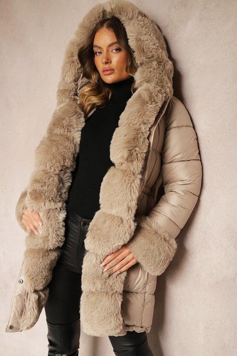 Μπουφάν ABAMBINA BEIGE, Χρώμα: μπεζ, IVET.EU - Εκπτώσεις έως -80%