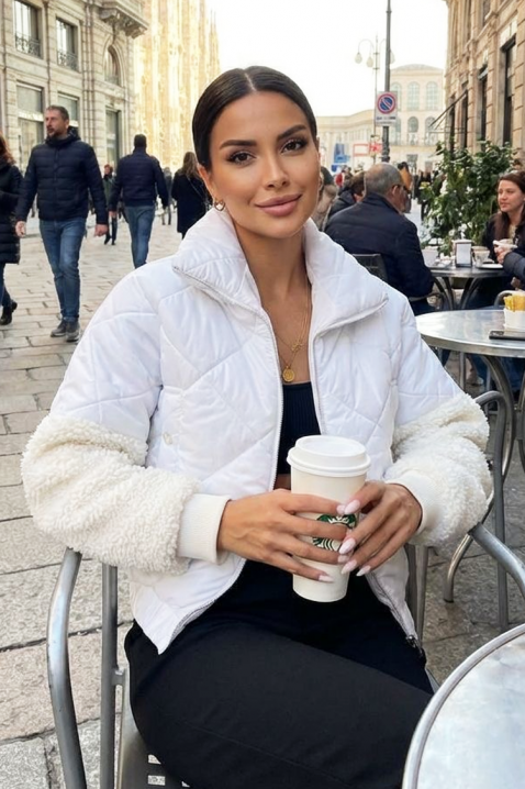 Μπουφάν OHLANDA WHITE, Χρώμα: άσπρο, IVET.EU - Εκπτώσεις έως -80%