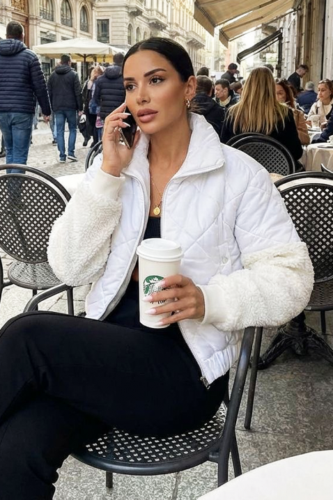 Μπουφάν OHLANDA WHITE, Χρώμα: άσπρο, IVET.EU - Εκπτώσεις έως -80%