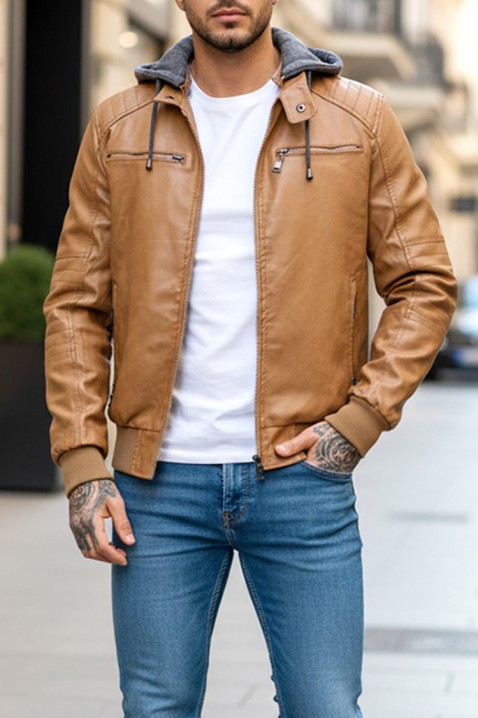 Ανδρικό μπουφάν XETER, Χρώμα: ανοιχτό καφέ, IVET.EU - Εκπτώσεις έως -80%