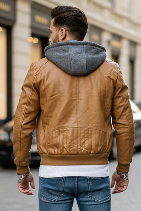 Ανδρικό μπουφάν XETER, Χρώμα: ανοιχτό καφέ, IVET.EU - Εκπτώσεις έως -80%