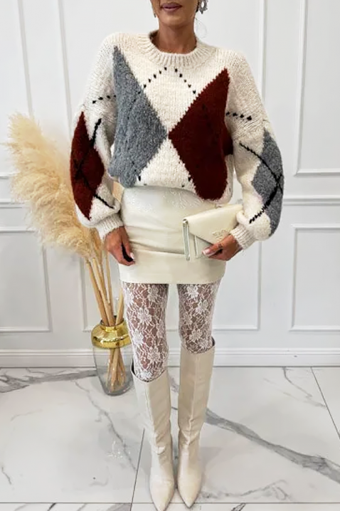 Πουλόβερ BEDROLVA ECRU, Χρώμα: εκρού, IVET.EU - Εκπτώσεις έως -80%