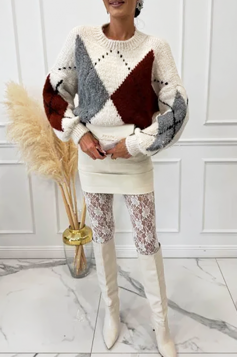 Πουλόβερ BEDROLVA ECRU, Χρώμα: εκρού, IVET.EU - Εκπτώσεις έως -80%