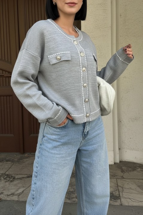 Ζακέτα ODESANA GREY, Χρώμα: γκρι, IVET.EU - Εκπτώσεις έως -80%